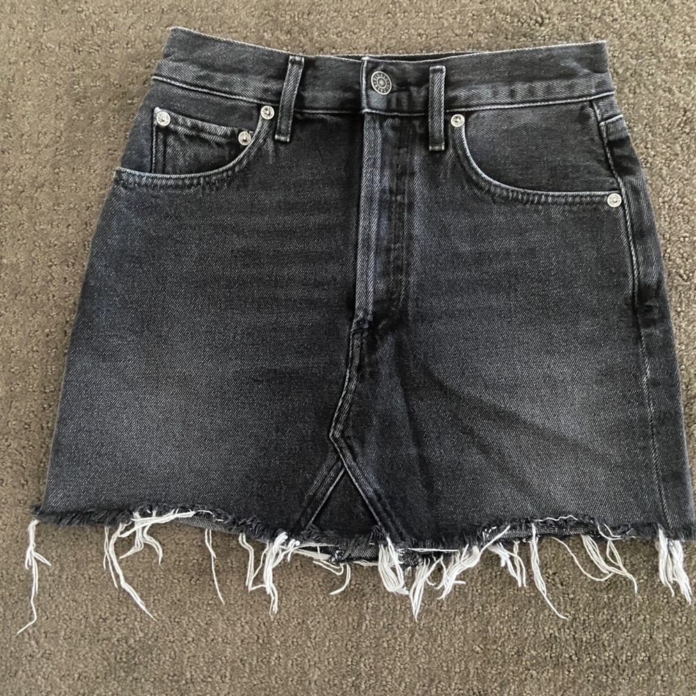 Agolde black denim skirt